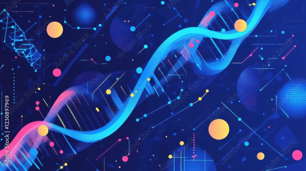 Poster abstract technology background with data visualization and patterns