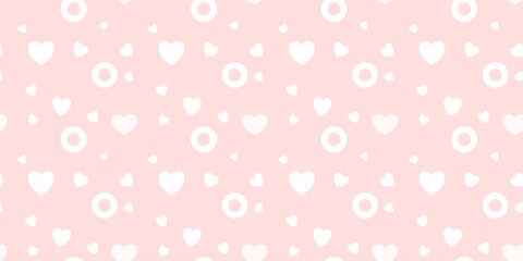 White Heart Seamless Pattern on Pink Background. Love romantic theme. Pattern hearts with Love for Valentine's Day. Valentines day background. Vector abstract texture with small hearts