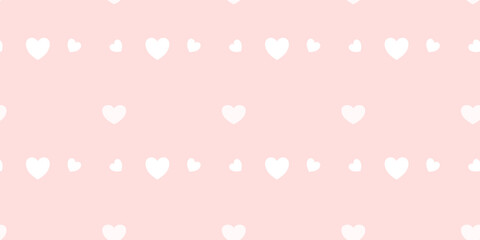 White Heart Seamless Pattern on Pink Background. Love romantic theme. Pattern hearts with Love for Valentine's Day. Valentines day background. Vector abstract texture with small hearts