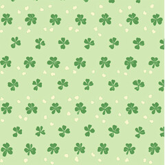 Bold St. Patrick’s Day Seamless Pattern with Clovers on white background