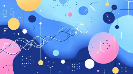 Abstract Colorful Background Design with Geometric Shapes and Patterns