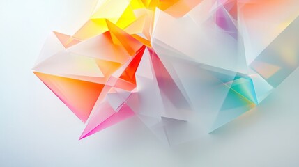 Abstract geometric shapes with vibrant colors and soft gradients