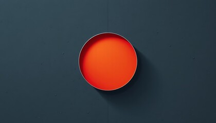 Orange Circle on Dark Grey Background Minimalist Design