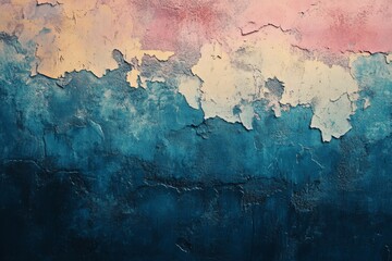 Obraz premium Abstract watercolor painting with blue and pink tones