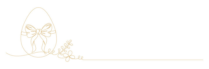 Happy Easter. easter egg vector continuous line art style 1