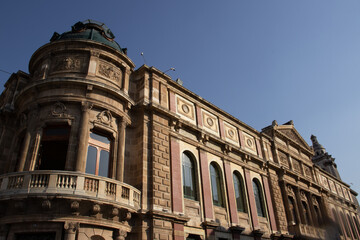 Fototapeta premium Beautiful historic buildings around the famous Zocalo at the downtown of Mexico City.