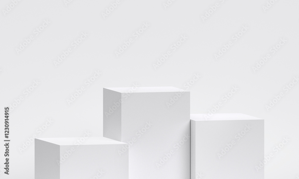 Canvas Prints white product display podium in studio room, for display presentation