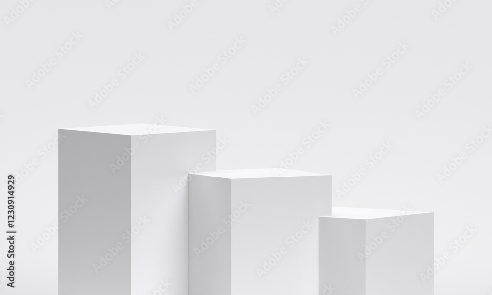Canvas Prints white product display podium in studio room, for display presentation