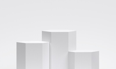 White product display podium in studio room, for display presentation