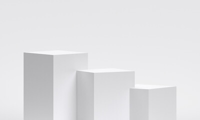 White product display podium in studio room, for display presentation