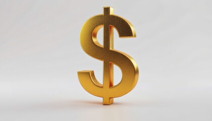 Obraz premium Golden Dollar Sign 3d Render Wealth Finance Symbol