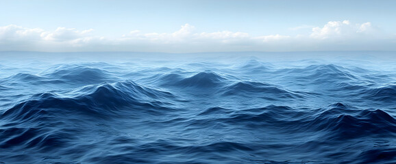 Fototapeta premium Vast Ocean Panorama Under a Cloudy Sky