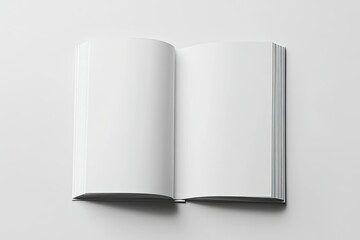 High Quality Picture of Blank White Thin Close Magazine , A6 Top View