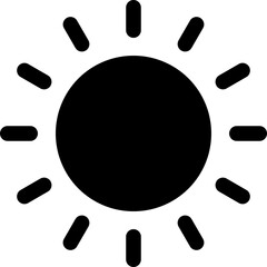 Sun glyph icon, flat style vector illustration