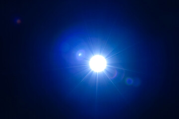  Lens Flare. Light of a lantern in the night.Illuminated Light Flare. blue Light of a lantern in the night.