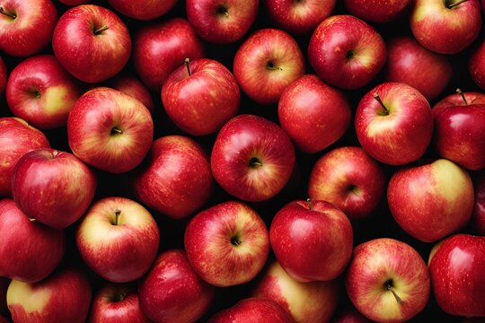 Fresh red apples background