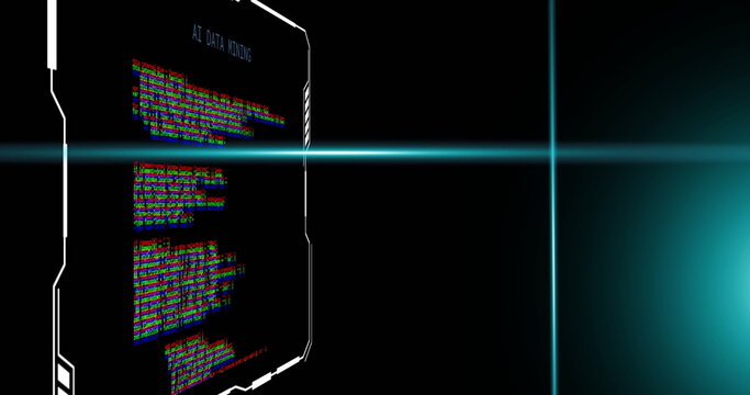 Image of shapes moving over data processing - Powered by Adobe