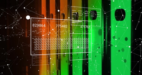 Image of digital data processing over computer servers
