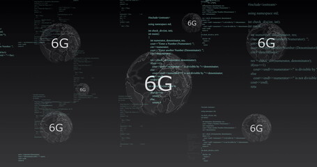 Image of 6g text and data processing over globes