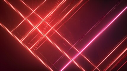 Abstract Red Neon Lines Background