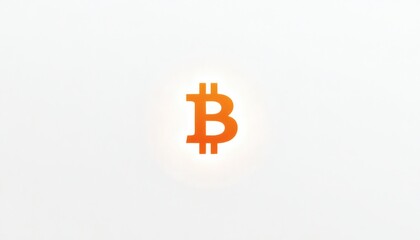 Obraz premium Orange Bitcoin Symbol on White Background
