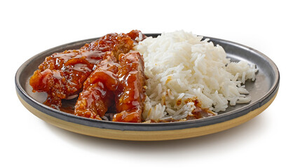 plate of fried chicken in garlic sauce