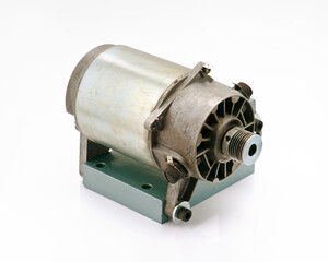 Compact motor with metal casing for various applications in engineering and machinery