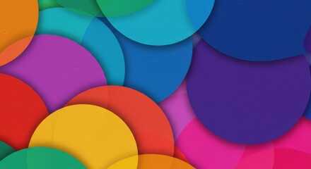 Fototapeta premium Vibrant Overlap: A dynamic visual of colorful, overlapping circles forming an abstract, eye-catching design, perfect for modern aesthetic and background needs.