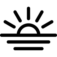 Sunrise, sunset line icon, flat style vector illustration
