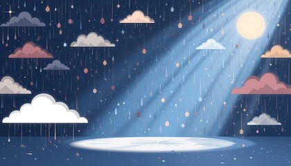 Serene Landscape Depicting Rain Clouds background