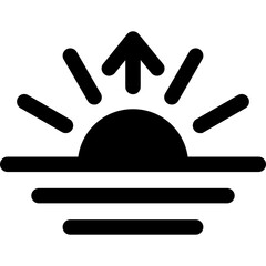 Sunrise glyph icon, flat style vector illustration
