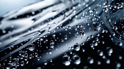 Water Droplets on Dark Surface