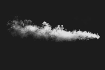 White smoke flowing on a black background creating a contrast of colors and textures in a minimalistic style