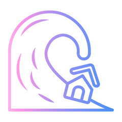 tsunami Line Gradient Icon