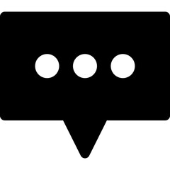 Speech bubble glyph icon, flat style vector illustration
