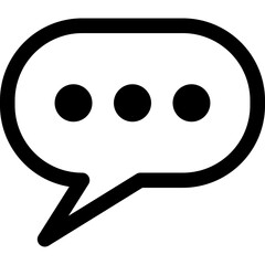 Speech bubble line icon, flat style vector illustration