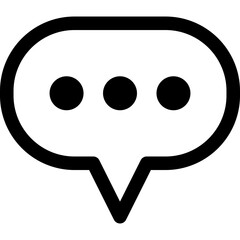 Speech bubble line icon, flat style vector illustration