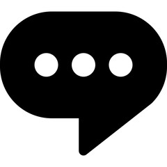 Speech bubble glyph icon, flat style vector illustration