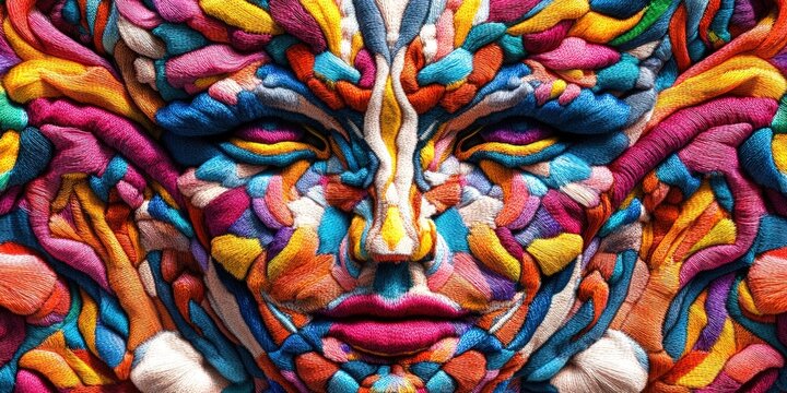 Stereogram fashionista - female model in stylish clothing with an abstract stereogram theme