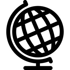 Globe line icon, flat style vector illustration