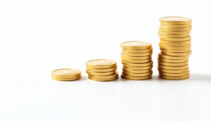 Growing Gold Coin Stacks Financial Success Investment Growth
