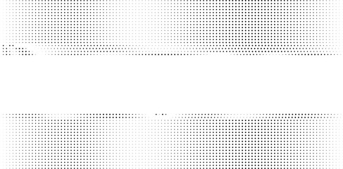 Black on white abstract dotted halftone background.