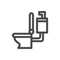 線画日用品家電関連の単品アイコン　トイレ
