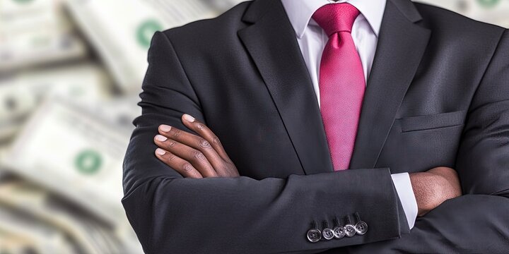 corporate corruption concept with anonymous executive and kickback hush money