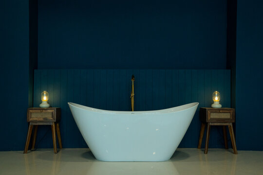 Bathtub with Blue Background