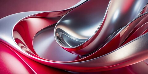 Abstract Red and Silver Swirls