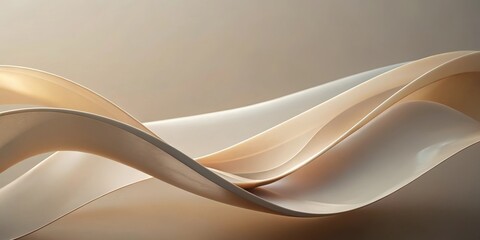 Abstract Beige and White Wave Background