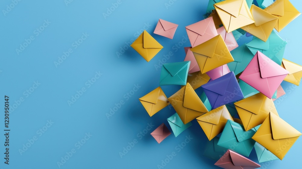 Aufkleber a vibrant graphic showing a mailbox overflowing with digital envelopes, representing high email acti