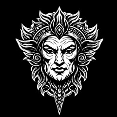 Zeus Logo Design with Serpent  Vector Illustration