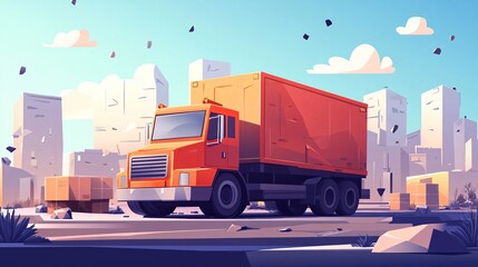 Efficient Logistic Delivery Service Concept with Truck and Courier